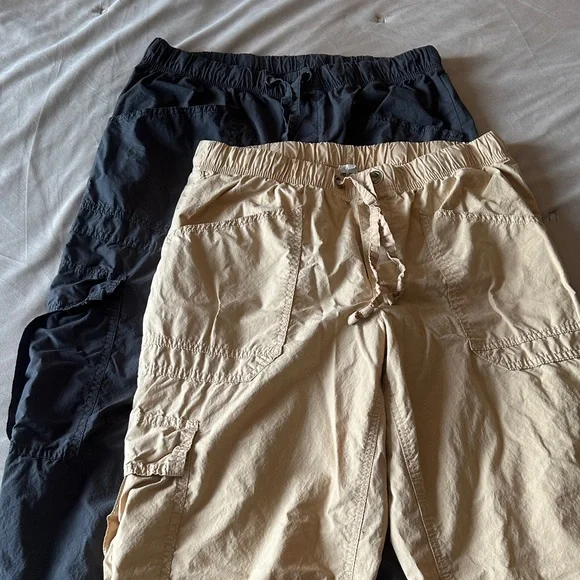 Aerie Gray and Tan Drawstring Jogger Pants - Picture 2 of 7